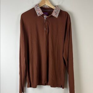 Simons Floral-accent organic cotton polo Made with Liberty Fabric Size XL